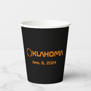 Oklahoma 2024 Totale zonsverduistering Papieren Bekers