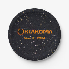 Oklahoma 2024 Totale zonsverduistering Papieren Bordje