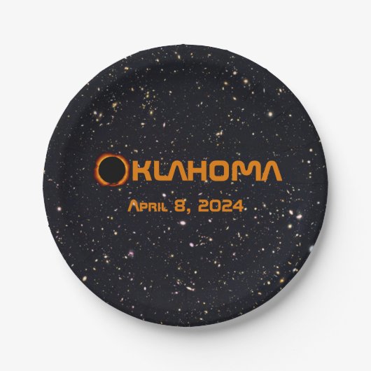 Oklahoma 2024 Totale zonsverduistering Papieren Bordje (Voorkant)