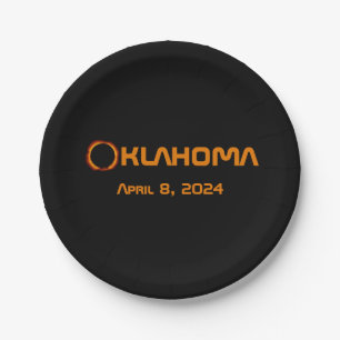 Oklahoma 2024 Totale zonsverduistering Papieren Bordje