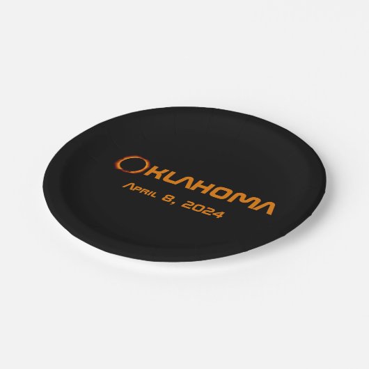 Oklahoma 2024 Totale zonsverduistering Papieren Bordje (Gekanteld)