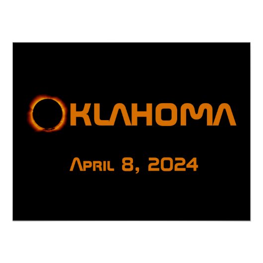 Oklahoma 2024 Totale zonsverduistering Perfect Poster (Voorkant)