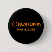 Oklahoma 2024 Totale zonsverduistering Ronde Button 5,7 Cm (Voorkant)