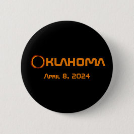Oklahoma 2024 Totale zonsverduistering Ronde Button 5,7 Cm