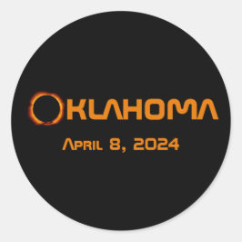 Oklahoma 2024 Totale zonsverduistering Ronde Sticker