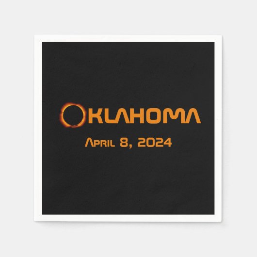 Oklahoma 2024 Totale zonsverduistering Servet (Voorkant)
