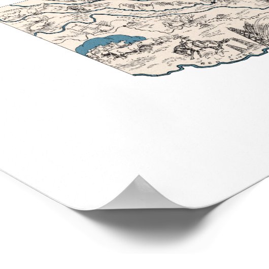 Oklahoma  Afbeelding Map Poster (Hoek)