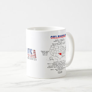 Oklahoma Amerikaanse staat op een kaart en nuttige Koffiemok