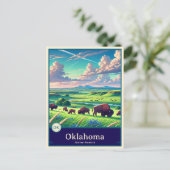 Oklahoma | Anime Style Cel Shaded Briefkaart (Staand voorkant)