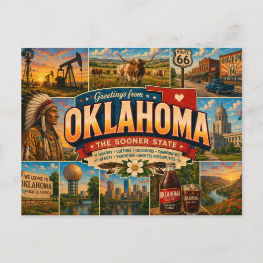 Oklahoma ansichtkaart briefkaart (Voorkant)