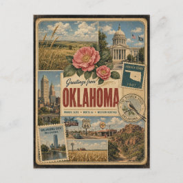 Oklahoma authentieke vintage stijl ansichtkaart briefkaart