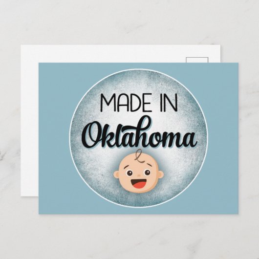Oklahoma Baby Funny Blue New Boy Briefkaart (Voorkant / Achterkant)