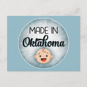 Oklahoma Baby Funny Blue New Boy Briefkaart