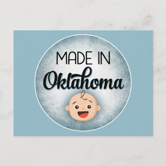 Oklahoma Baby Funny Blue New Boy Briefkaart (Voorkant)
