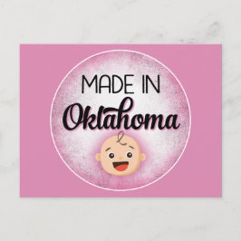 Oklahoma Baby Funny Pink New Girl Briefkaart