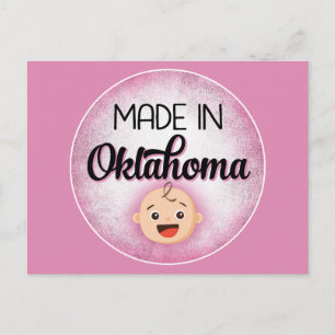 Oklahoma Baby Funny Pink New Girl Briefkaart