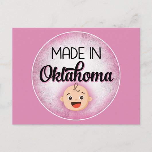 Oklahoma Baby Funny Pink New Girl Briefkaart (Voorkant)