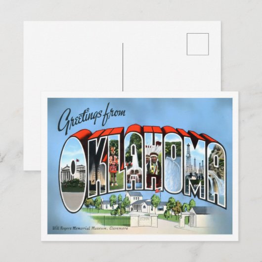 Oklahoma Big Letters Briefkaart (Voorkant / Achterkant)