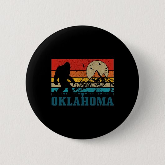 Oklahoma Bigfoot gebergte Hiking Camping Ronde Button 5,7 Cm (Voorkant)