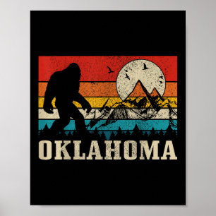 Oklahoma Bigfoot Vintage Bergen Wandelen Kamperen Poster