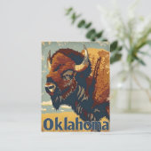 Oklahoma Bison Vintage Briefkaart (Staand voorkant)