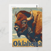 Oklahoma Bison Vintage Briefkaart (Voorkant / Achterkant)