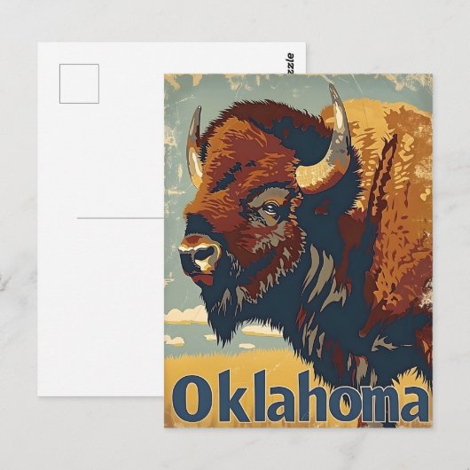 Oklahoma Bison Vintage Briefkaart (Voorkant / Achterkant)
