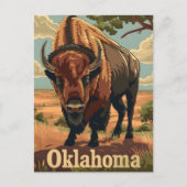Oklahoma Bison Vintage Briefkaart (Voorkant)