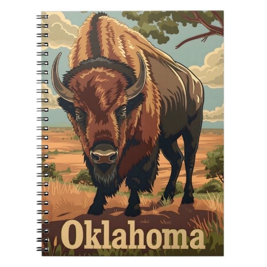 Oklahoma Bison Vintage Notitieboek (Voorkant)