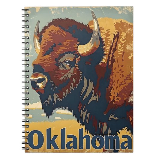 Oklahoma Bison Vintage Notitieboek (Voorkant)