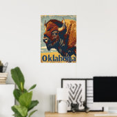 Oklahoma Bison Vintage Poster (Thuiskantoor)