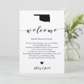 Oklahoma bruiloft welkomstbrief & routebeschrijvin programmakaart (Staand voorkant)