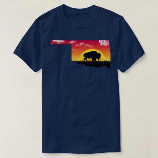 Oklahoma Buffalo Silhouette T-shirt (Design voorkant)