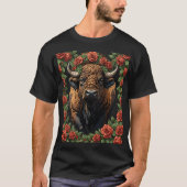 Oklahoma Buffalo wordt omringd door Rozen T-shirt (Voorkant)