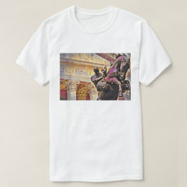 Oklahoma Capitol met Cowboy Statue Oil Painting T-shirt