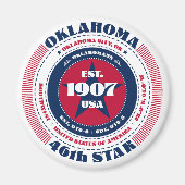 Oklahoma Circle Typography Souvenir Magnet (Voorkant)