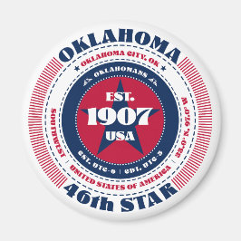 Oklahoma Circle Typography Souvenir Magnet
