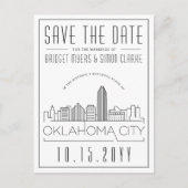 Oklahoma City bruiloft | Skyline De datum opslaan Briefkaart (Voorkant)