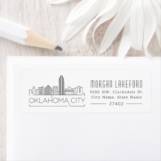 Oklahoma City gestileerde skyline | Etiket (Insitu)