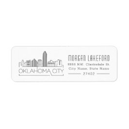 Oklahoma City gestileerde skyline | Etiket