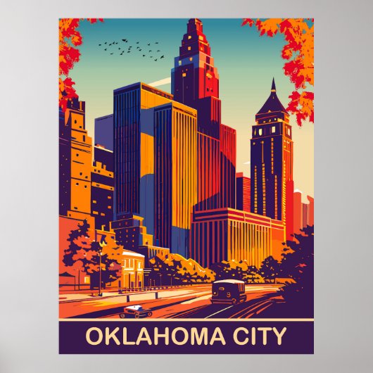 Oklahoma City in de herfst, Reizen Poster (Voorkant)