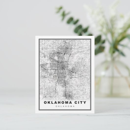 Oklahoma City Map Feestdagenkaart (Staand voorkant)
