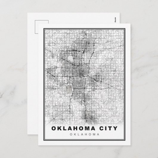 Oklahoma City Map Feestdagenkaart (Voorkant / Achterkant)