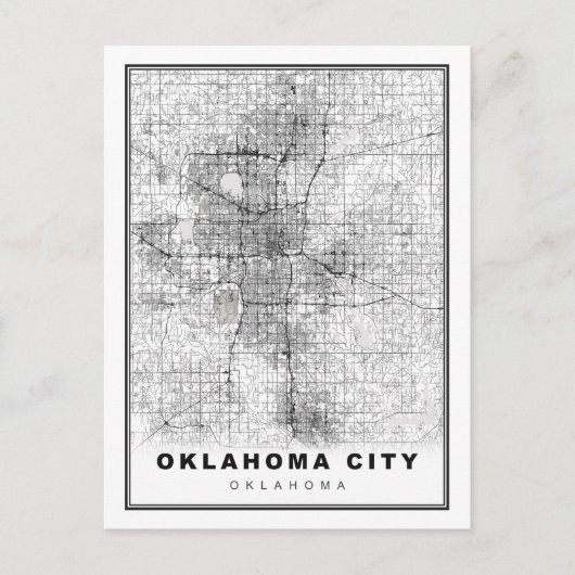 Oklahoma City Map Feestdagenkaart (Voorkant)