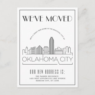 Oklahoma City Modern Deco   Adres Gewijzigd Aankondigingskaart