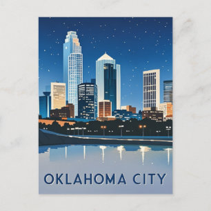 Oklahoma City Night Uitzicht Briefkaart