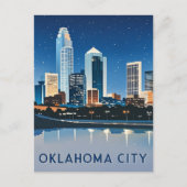 Oklahoma City Night Uitzicht Briefkaart (Voorkant)