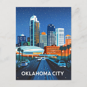 Oklahoma City Night Uitzicht Briefkaart