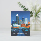 Oklahoma City Night Uitzicht Briefkaart (Staand voorkant)