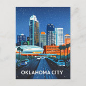 Oklahoma City Night Uitzicht Briefkaart (Voorkant)